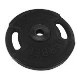 Блин обрезиненный MB Barbell Евро - Классик 50 кг, с ручками, черный ф50 мм