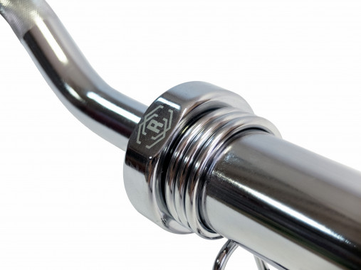 Гриф олимпийский сильноизогнутый хромированный 47" REBEL с замками Гриф олимпийский сильноизогнутый хромированный 47" REBEL с замками