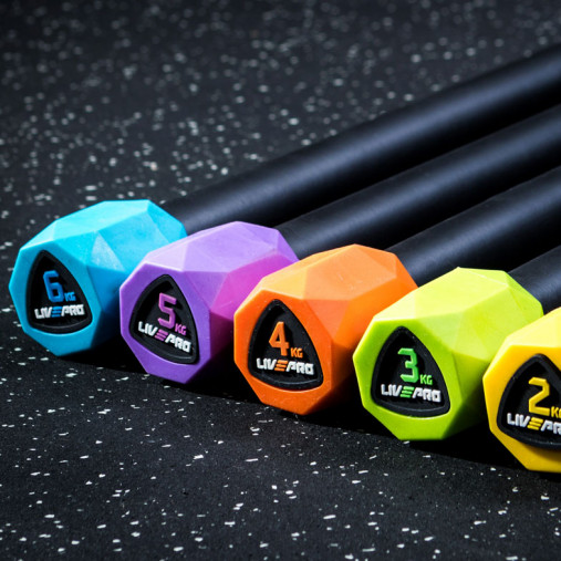 Гимнастическая палка LIVEPRO Weighted Bar 2 кг, желтый/черный Гимнастическая палка LIVEPRO Weighted Bar 2 кг, желтый/черный