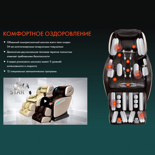 Массажное кресло UNO GRANDE UN624 Brown Массажное кресло UNO GRANDE UN624 Brown