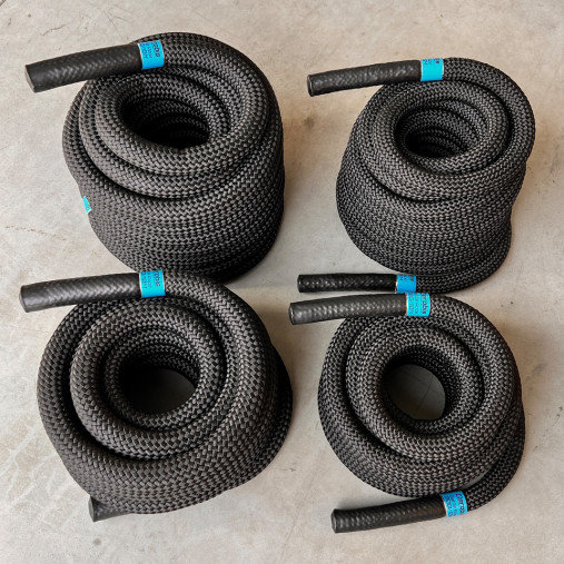 Тренировочный канат AEROBIS Battle Rope V2 длина 10 м, диаметр 30 мм, вес 5,3 кг, черный