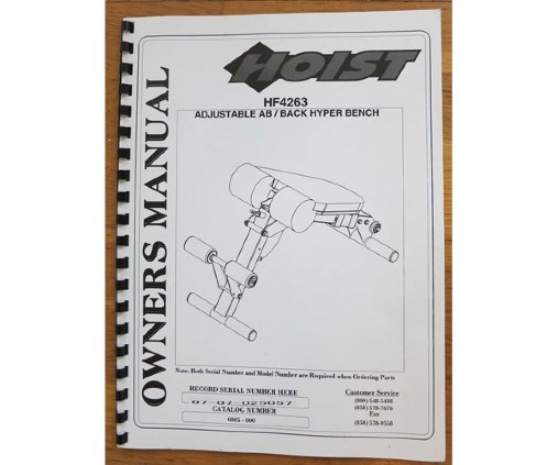 Инструкция. Регулируемая скамья для пресса Hoist HF-4263 Инструкция. Регулируемая скамья для пресса Hoist HF-4263