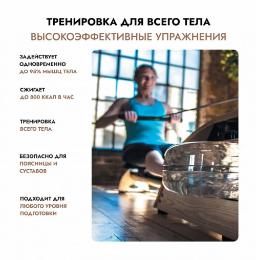 Гребной тренажер водный WaterRower Classic 300 с дисплеем S4 (материал рамы: орех)