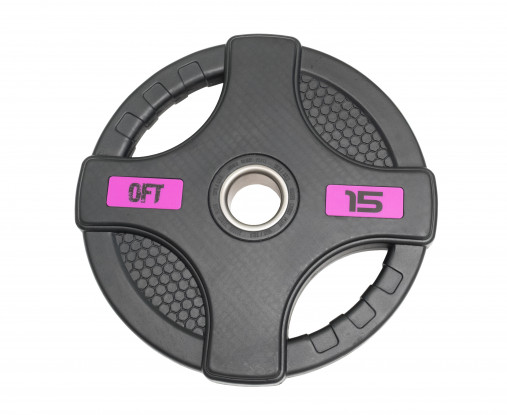 Диск олимпийский обрезиненный черный с двумя хватами 15 кг Original Fit.Tools ф50 мм Диск олимпийский обрезиненный черный с двумя хватами 15 кг Original Fit.Tools ф50 мм