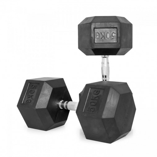 Гантель 50 кг гексагональная VictoryFit VF-H500 обрезиненная Гантель 50 кг гексагональная VictoryFit VF-H500 обрезиненная