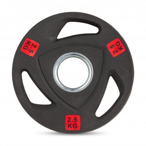 Набор дисков 51 мм. с 3-мя хватами от 2,5-25 кг VictoryFit (155 кг, 6 пар) серии ST с полиуретановым покрытием Набор дисков 51 мм. с 3-мя хватами от 2,5-25 кг VictoryFit (155 кг, 6 пар) серии ST с полиуретановым покрытием