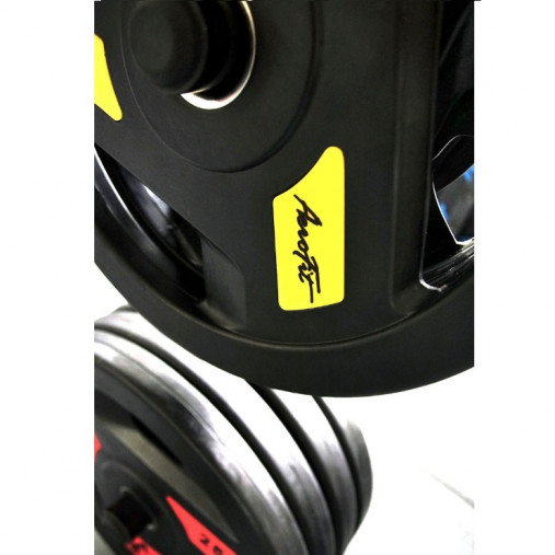 Олимпийский обрезиненный диск AeroFit 20 кг, черно-синий, с 3-мя хватами. Посадочное кольцо из нержавеющей стали, Ø 51,5 мм Олимпийский обрезиненный диск AeroFit 20 кг, черно-синий, с 3-мя хватами. Посадочное кольцо из нержавеющей стали, Ø 51,5 мм