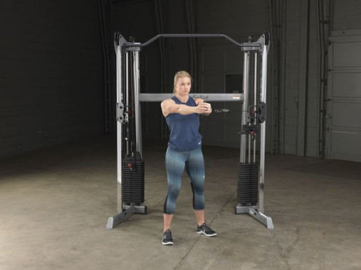 Сдвоенная блочная стойка / Кроссовер угловой Body-Solid GDCC200 со стеками 72.5 кг Сдвоенная блочная стойка / Кроссовер угловой Body-Solid GDCC200 со стеками 72.5 кг