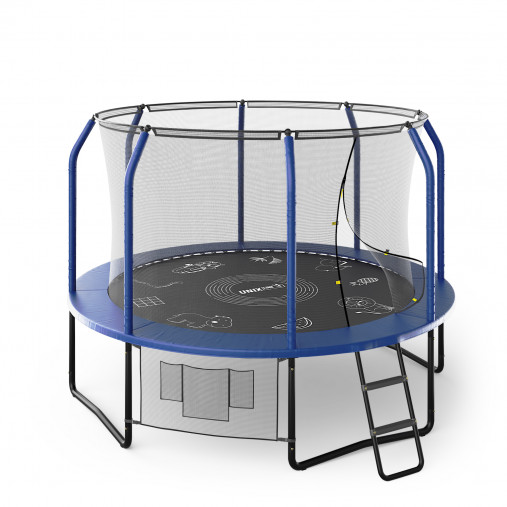Батут UNIX line SUPREME GAME 10 ft (3,05 м) синий, с внутренней защитной сетью и лестницей Батут UNIX line SUPREME GAME 10 ft (3,05 м) синий, с внутренней защитной сетью и лестницей