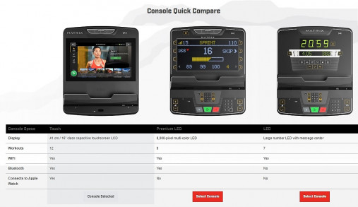 Вертикальный велотренажер Matrix Endurance. Консоль Touch