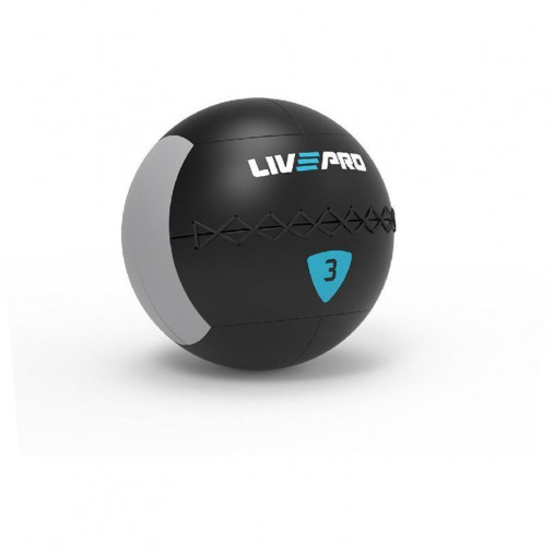 Медбол LIVEPRO Wall Ball 10 кг, черный, серый Медбол LIVEPRO Wall Ball 10 кг, черный, серый