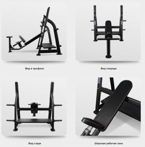 Скамья для жима наклонная BRONZE GYM BR-1014 Скамья для жима наклонная BRONZE GYM BR-1014