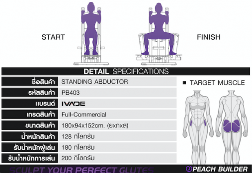 Отведение ног серии Peach Builder PB403 нагружаемый дисками Отведение ног серии Peach Builder PB403 нагружаемый дисками