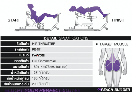 Ягодичный мост серии Peach Builder PB401 на свободном весе (нагружаемый дисками 50мм) Ягодичный мост серии Peach Builder PB401 на свободном весе (нагружаемый дисками 50мм)